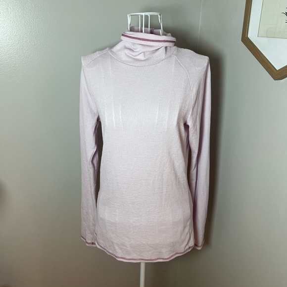 Free People Hi Hon Ribbed Turtleneck Top In Lilac Size L Stitched Intimately FP - Picture 2 of 5